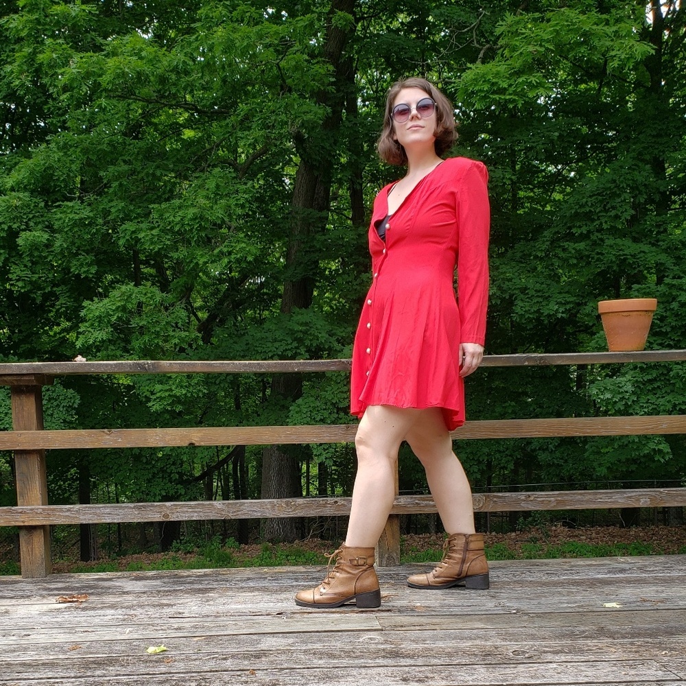 90's Red Hot Mini Dress - 8/10